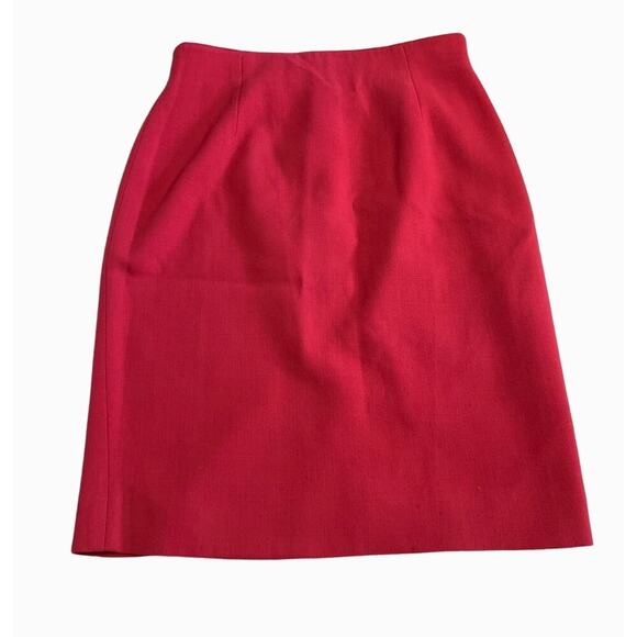 Oscar de la Renta Pink Pencil Wool Skirt with Flaw 10 - Picture 1 of 10